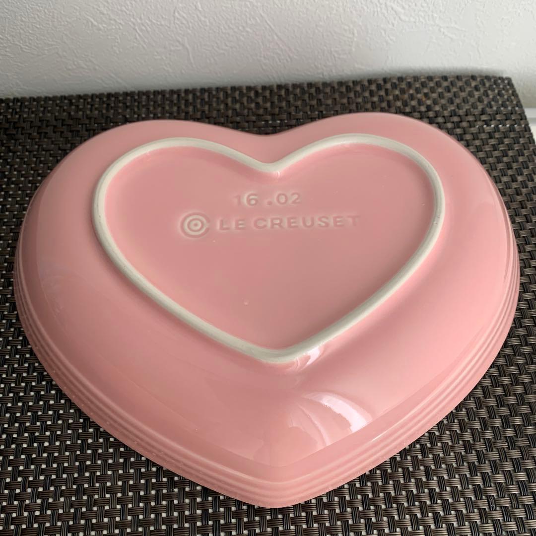 ルクルーゼ　パウダーピンク　ハートプレート&ディッシュセット♪