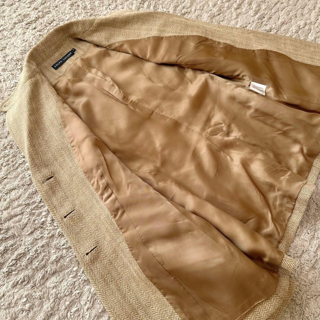 ラルフローレン【リネン100%ヘリンボーン／チンストラップ】テーラードジャケット