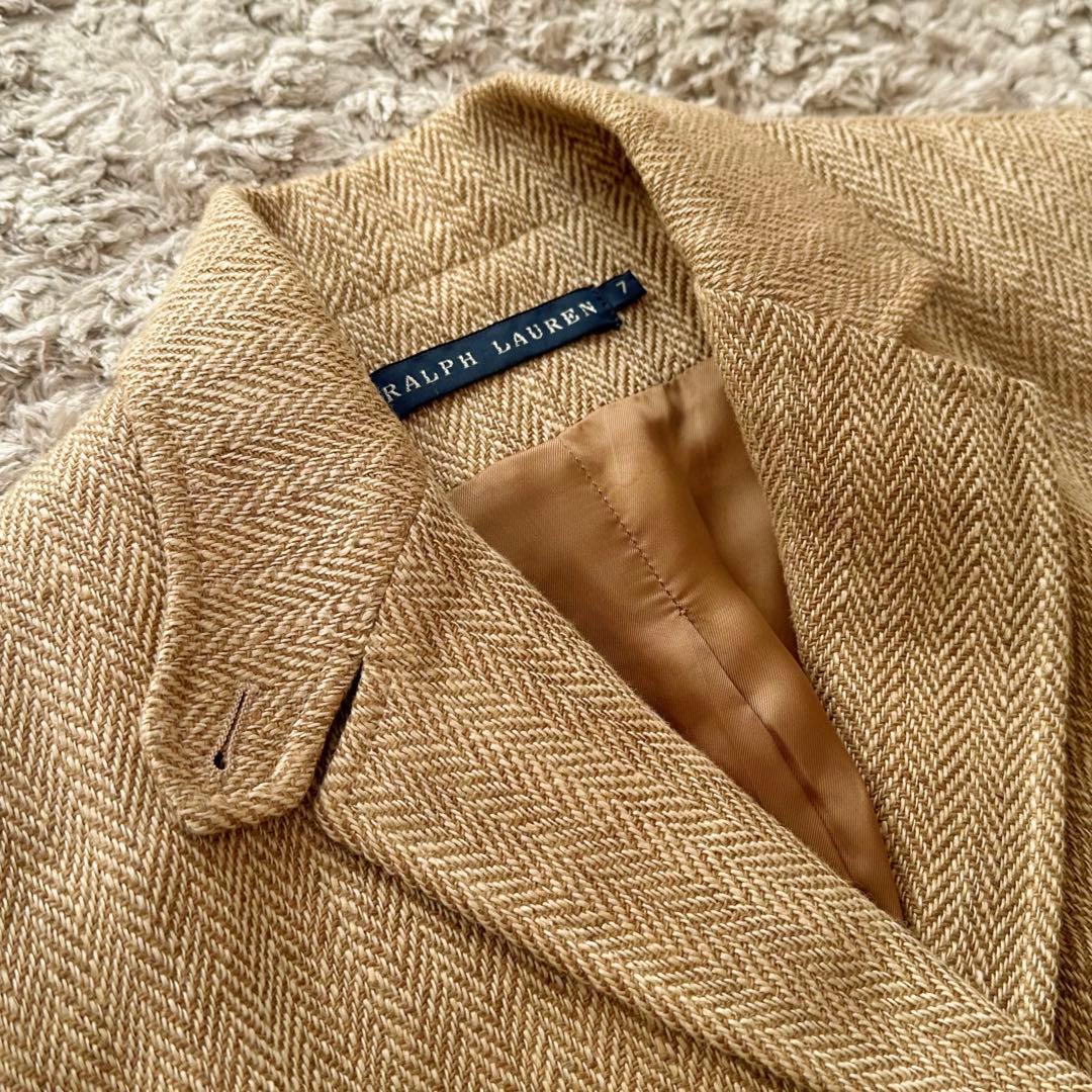 ラルフローレン【リネン100%ヘリンボーン／チンストラップ】テーラードジャケット