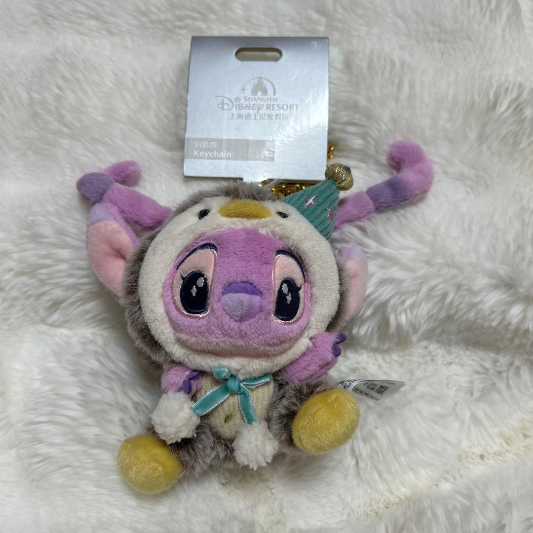 上海ディズニーランド　スティッチ　エンジェル　クリスマス　ペンギン　ぬいキー