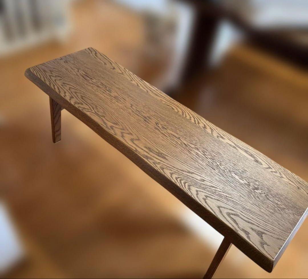 オーク無垢　ダイニングベンチ　一枚板