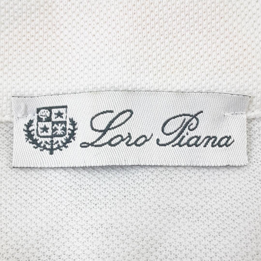 美品◎LoroPiana ロロピアーナ 半袖ポロシャツ ホワイト 白 イタリア製
