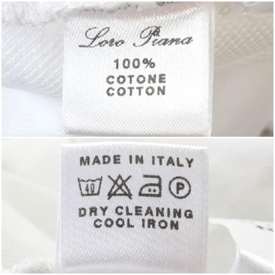 美品◎LoroPiana ロロピアーナ 半袖ポロシャツ ホワイト 白 イタリア製