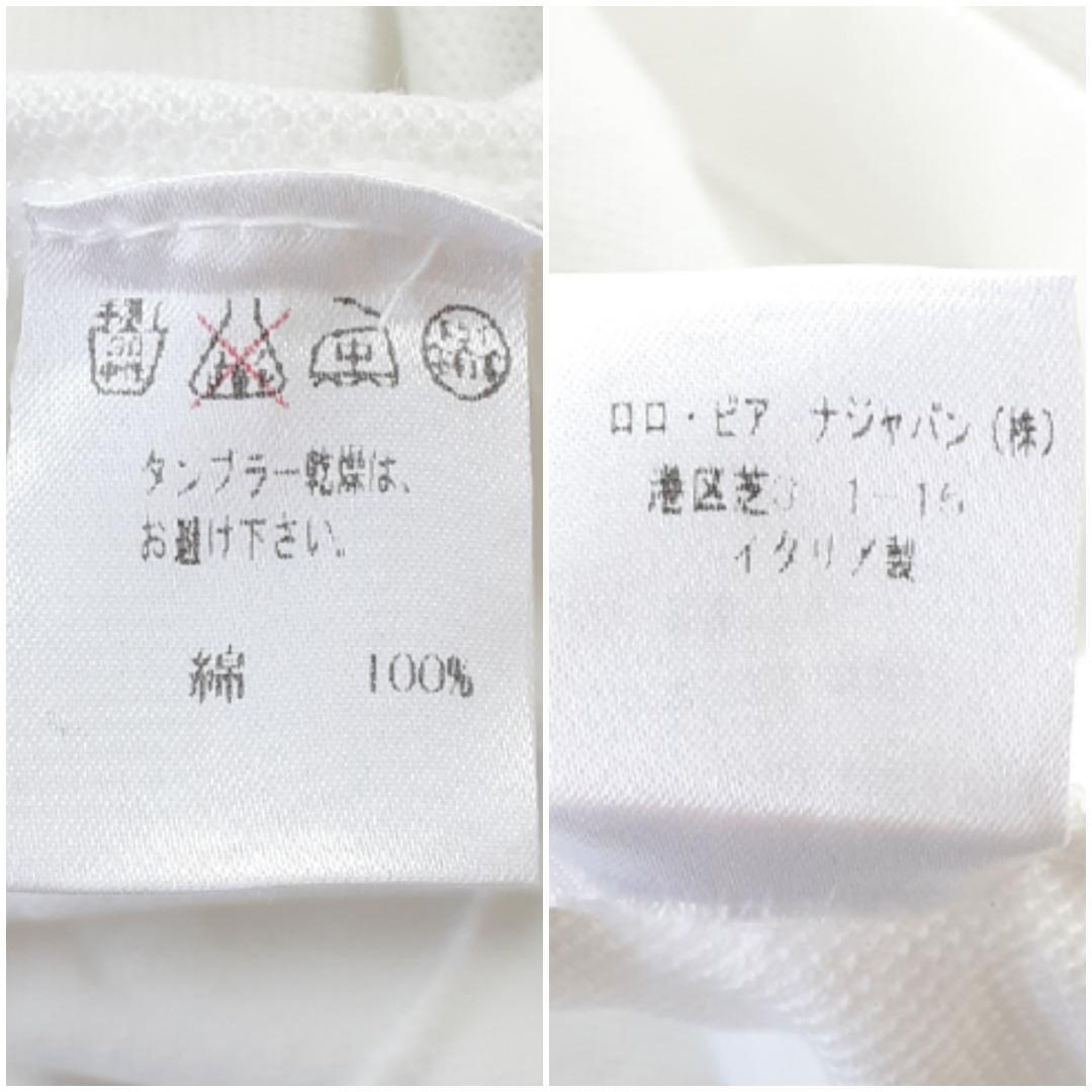 美品◎LoroPiana ロロピアーナ 半袖ポロシャツ ホワイト 白 イタリア製