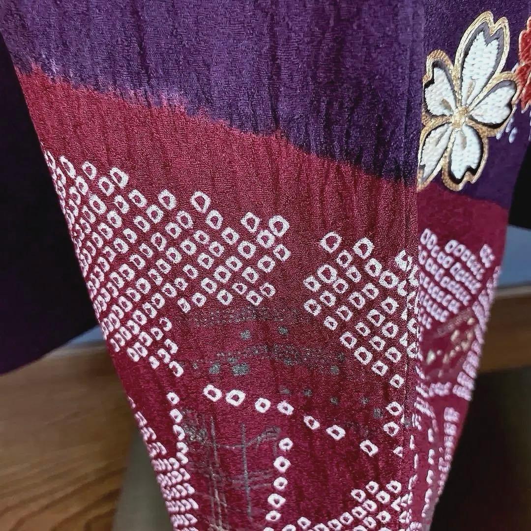 まーページ　プラスサイズ　高身長　絞り　手刺繍　成人式振袖　振袖　裄丈69