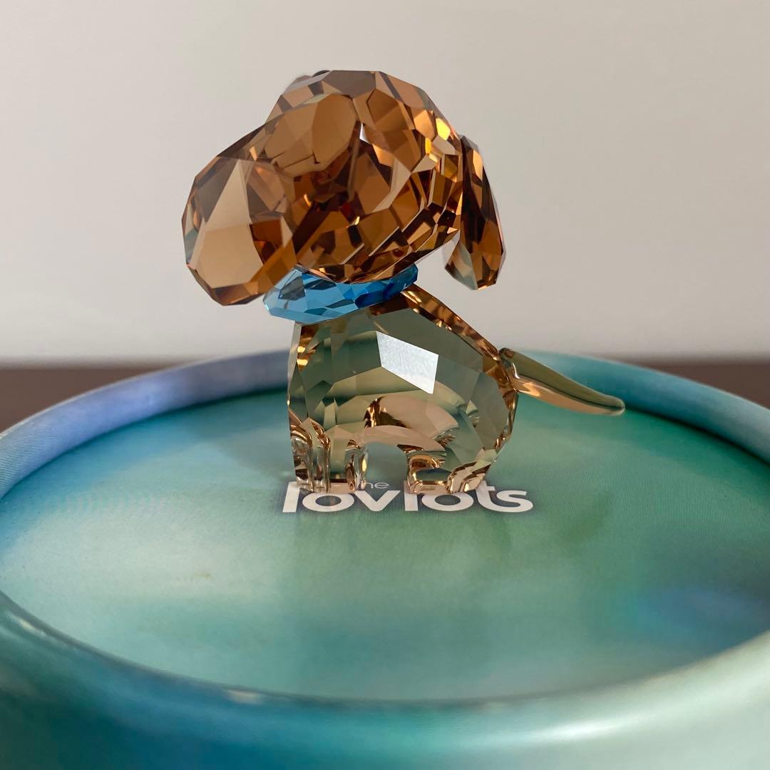 △▼とも ▼△ SWAROVSKI クリスタル ダックスフンド 置物