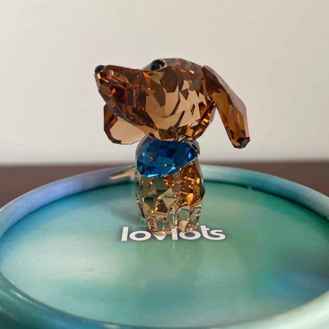 △▼とも ▼△ SWAROVSKI クリスタル ダックスフンド 置物