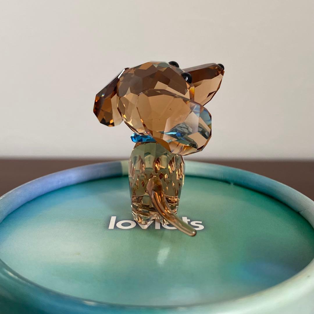△▼とも ▼△ SWAROVSKI クリスタル ダックスフンド 置物