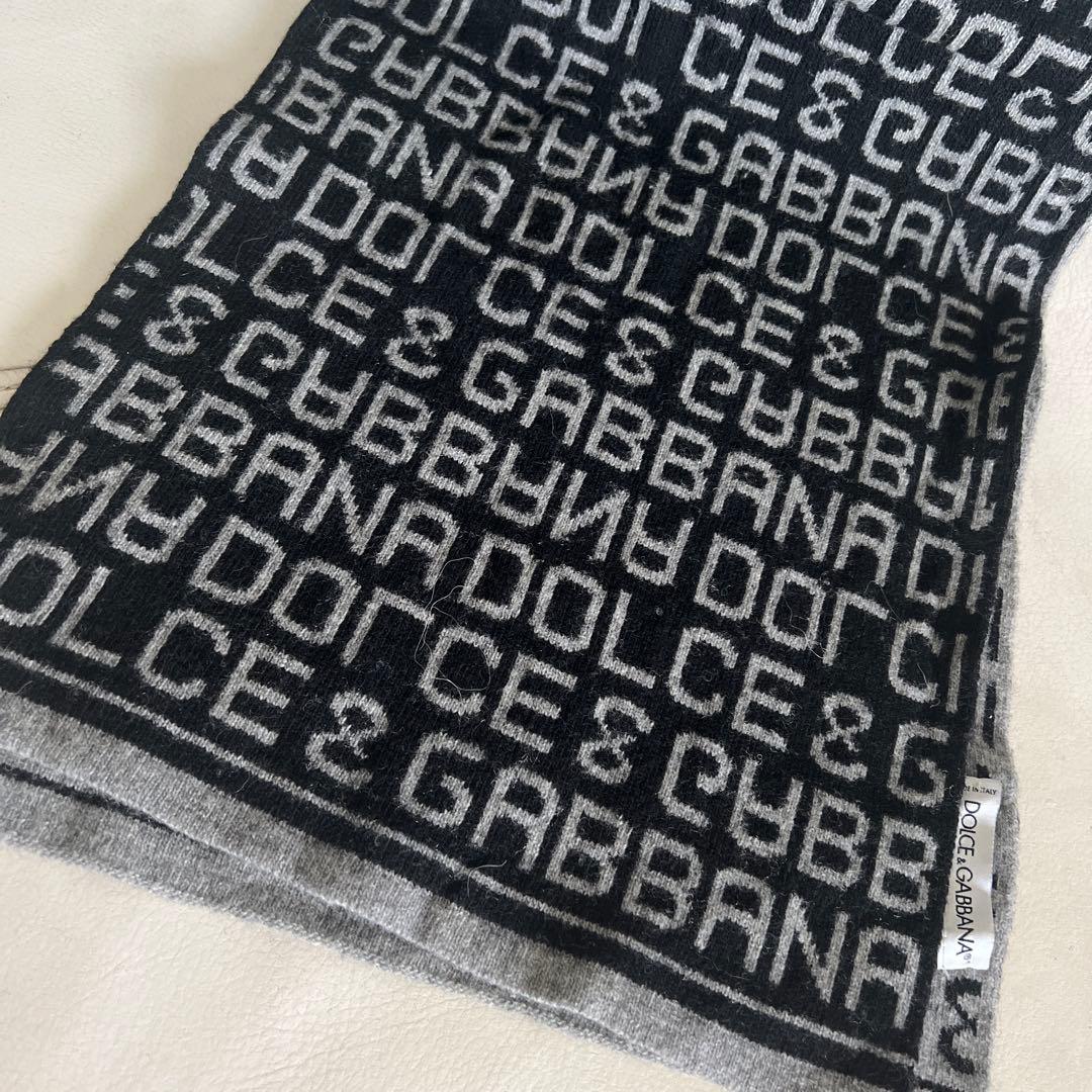 Dolce & Gabbana ロゴマフラー ブラック＆グレー パリで購入 美品