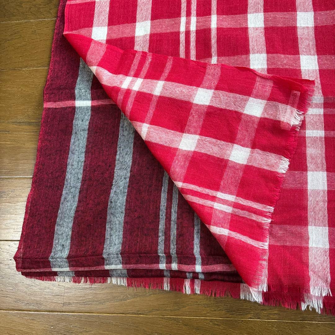 denis colomb デニスコロン チェック柄 ツートン カシミヤ ストール