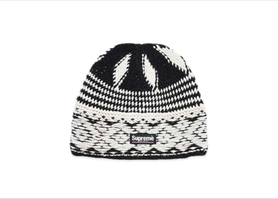 Supreme ニットビーニー ブラック・ホワイト