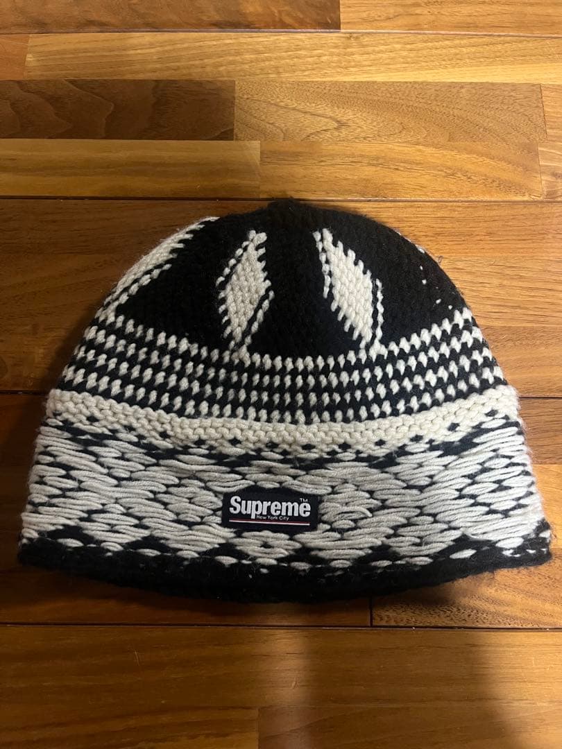 Supreme ニットビーニー ブラック・ホワイト