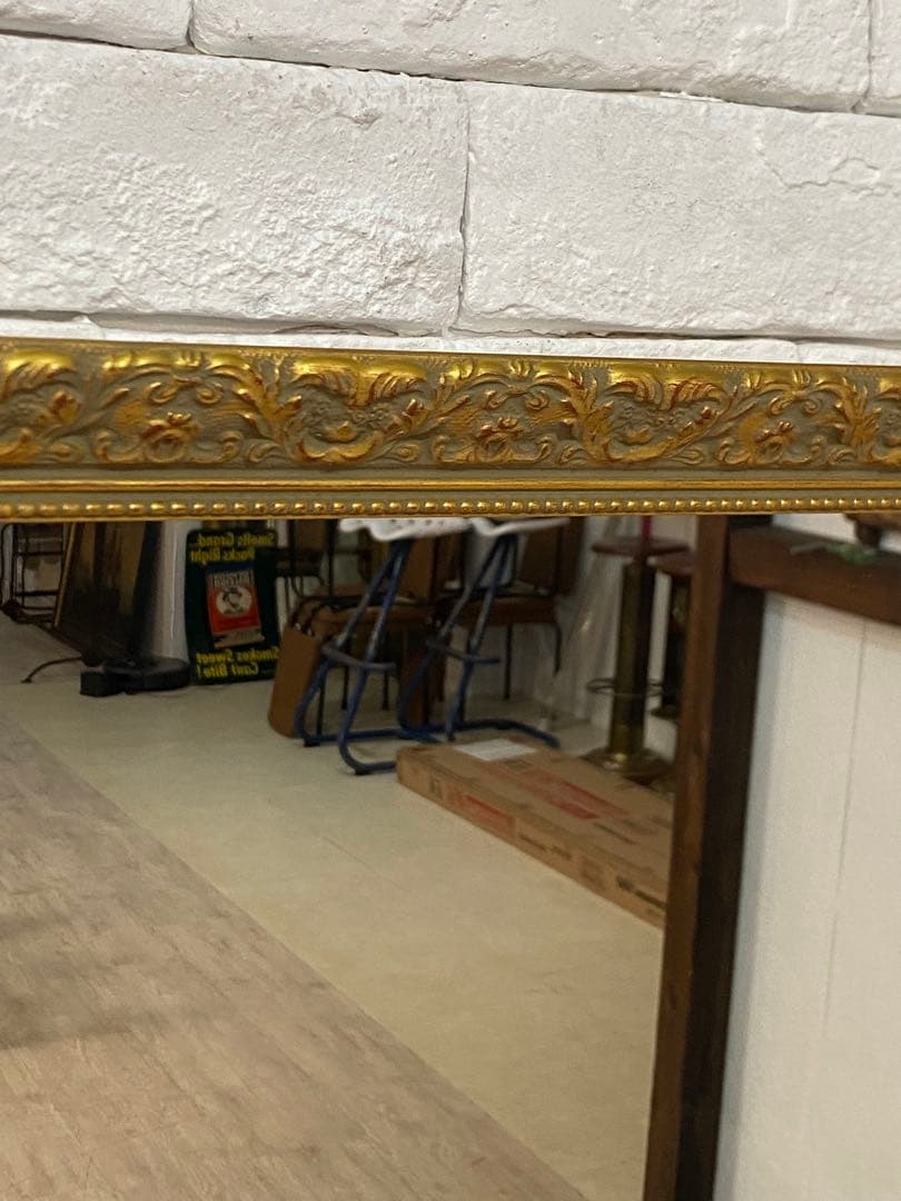 【ちぇる】高級　アンティーク　ゴールド　フレーム　ミラー　鏡