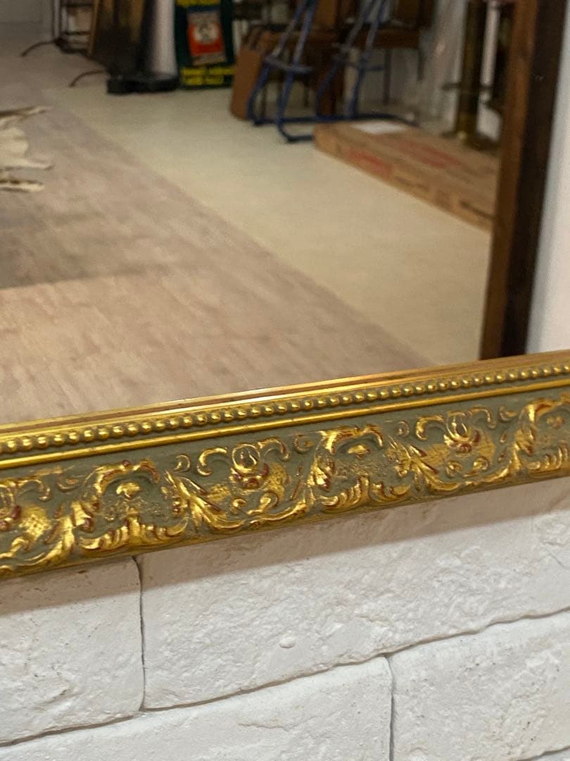 【ちぇる】高級　アンティーク　ゴールド　フレーム　ミラー　鏡