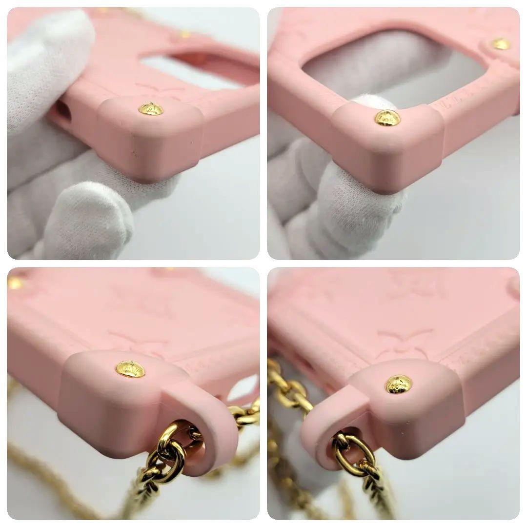 ルイヴィトン iphone14pro ケース リ トランク チェーン ピンク