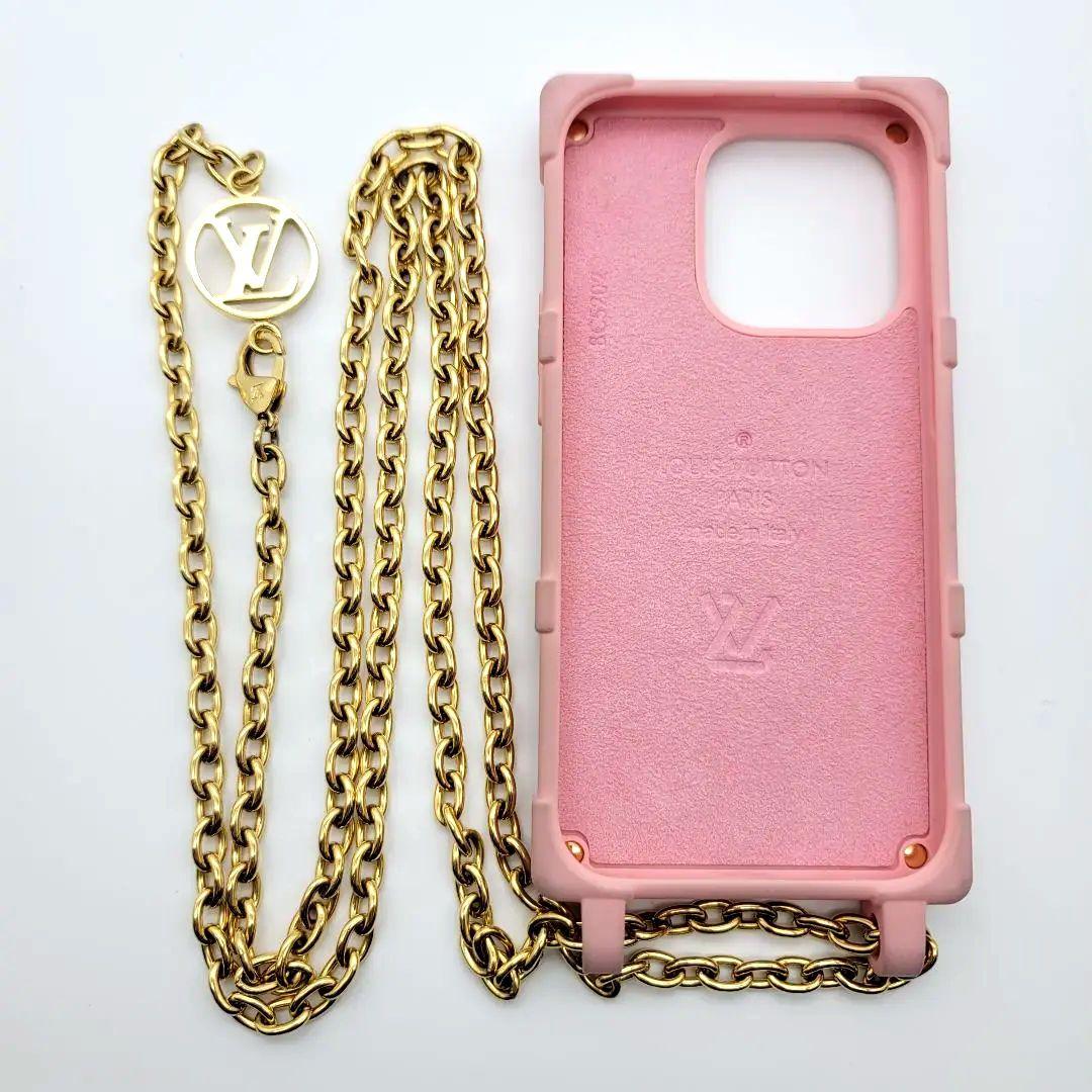 ルイヴィトン iphone14pro ケース リ トランク チェーン ピンク