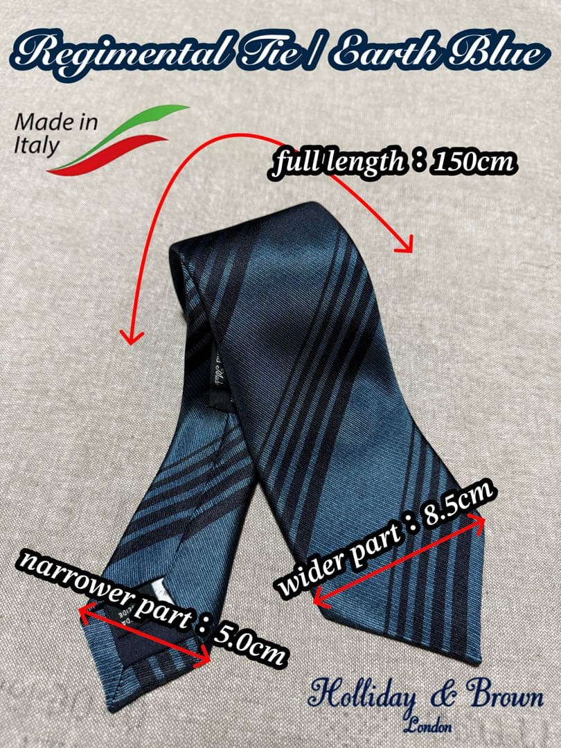 【極美品】Holliday & Brown／レジメンタル／アースネイビー