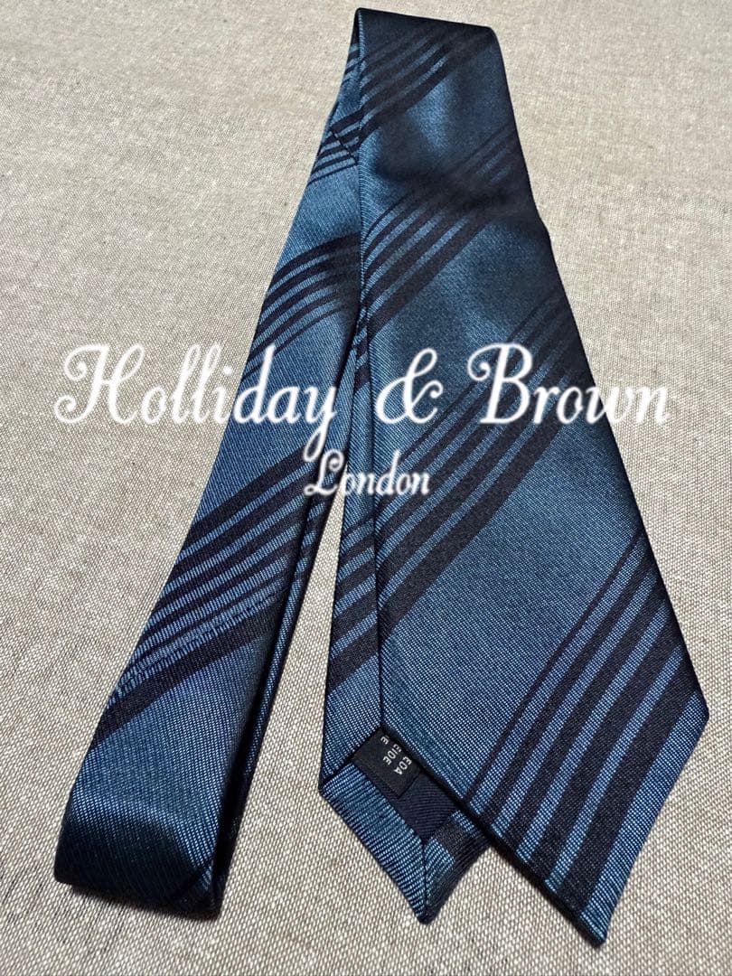 【極美品】Holliday & Brown／レジメンタル／アースネイビー