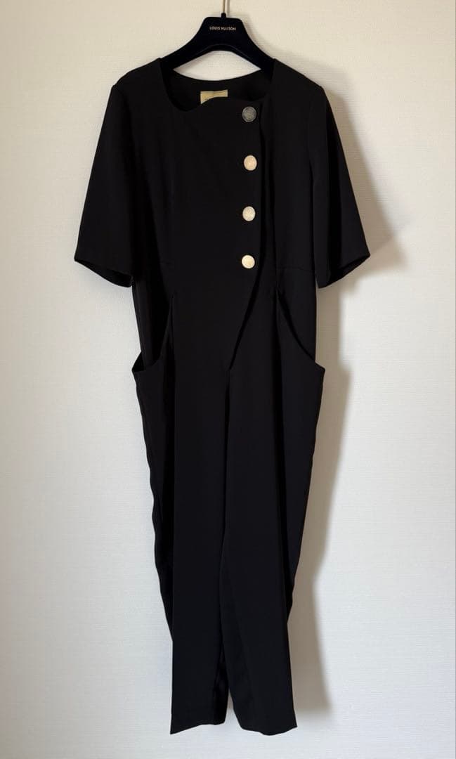 UNITED ARROWS ユナイテッドアローズ ボタンオールインワン 38黒