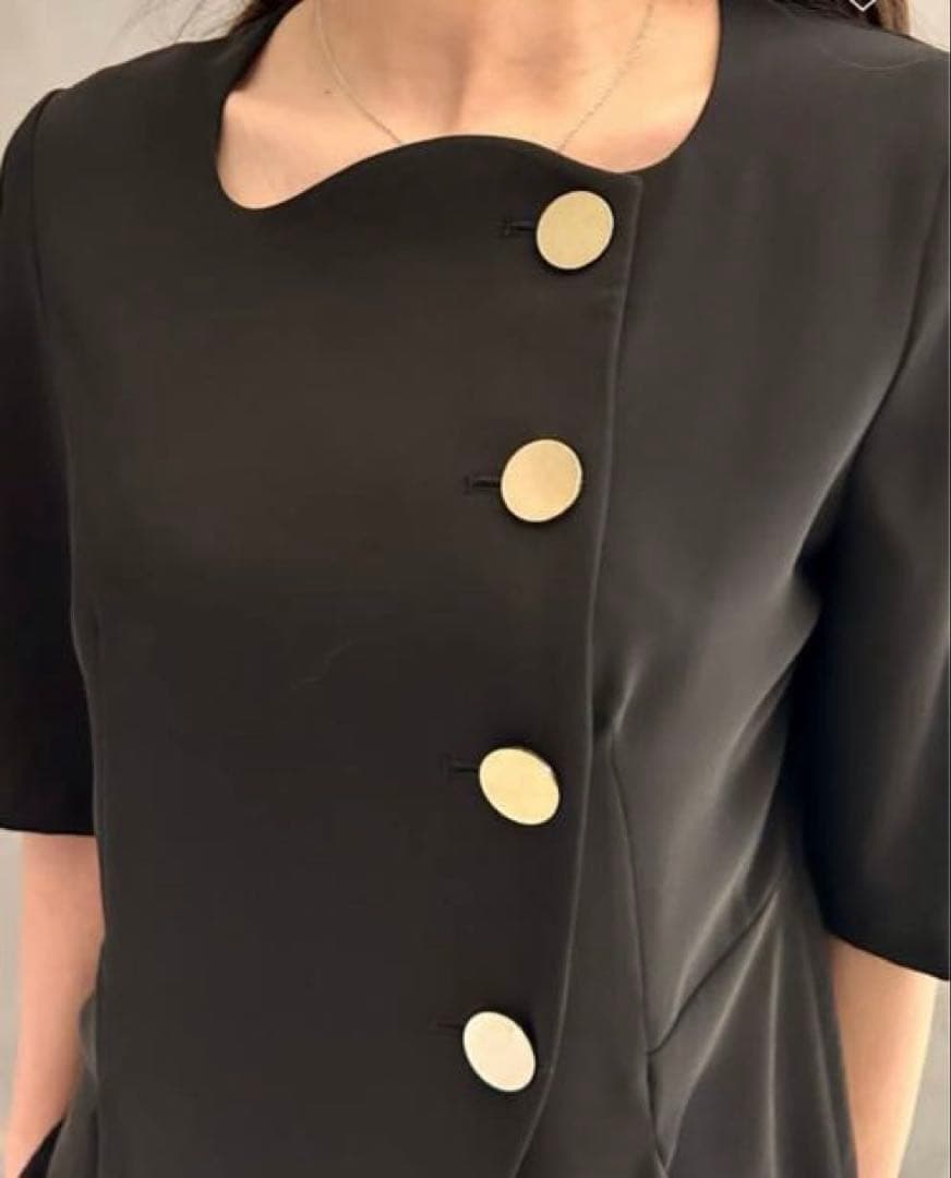 UNITED ARROWS ユナイテッドアローズ ボタンオールインワン 38黒