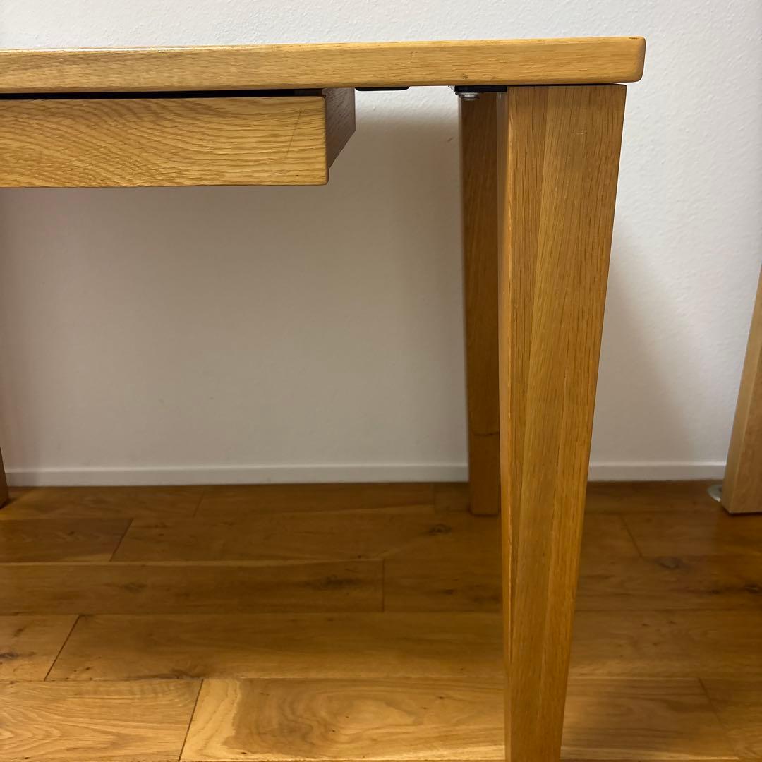 tantan！オーク材シンプル学習机 引き出し付き