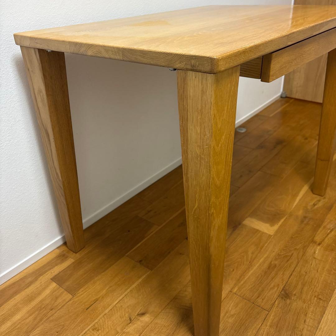 tantan！オーク材シンプル学習机 引き出し付き