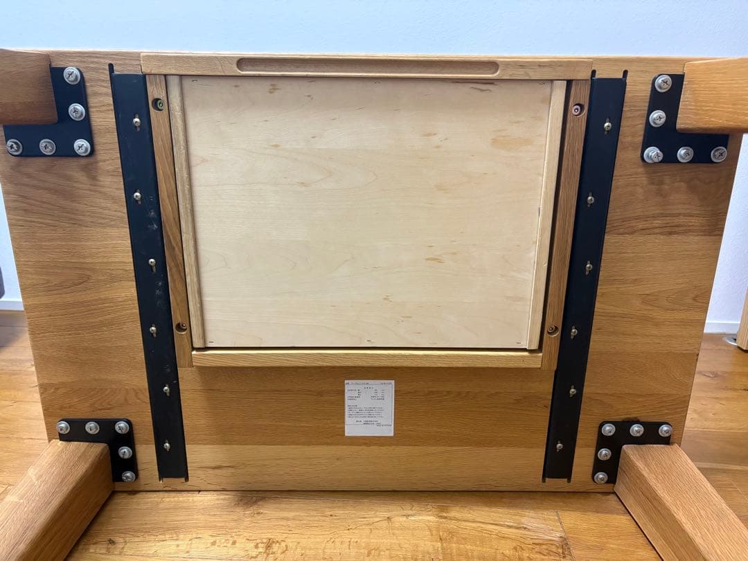 tantan！オーク材シンプル学習机 引き出し付き