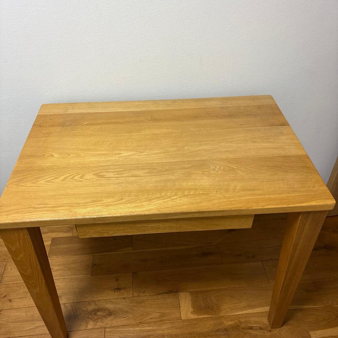 tantan！オーク材シンプル学習机 引き出し付き