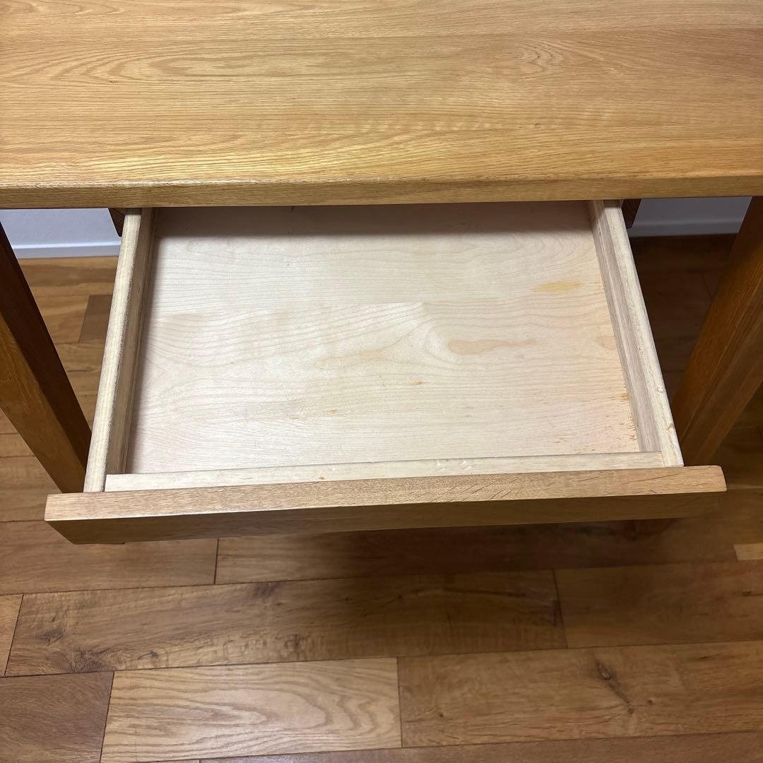 tantan！オーク材シンプル学習机 引き出し付き