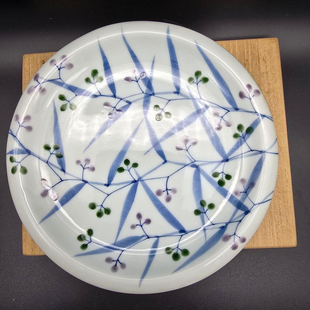 有田焼 源右衛門窯 染錦秋草絵 銘々皿5客揃