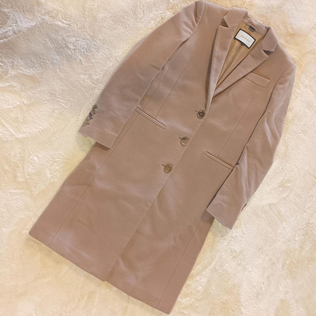 兔*子様 GUCCI　ロングコート　チェスターコート　ベージュ　38