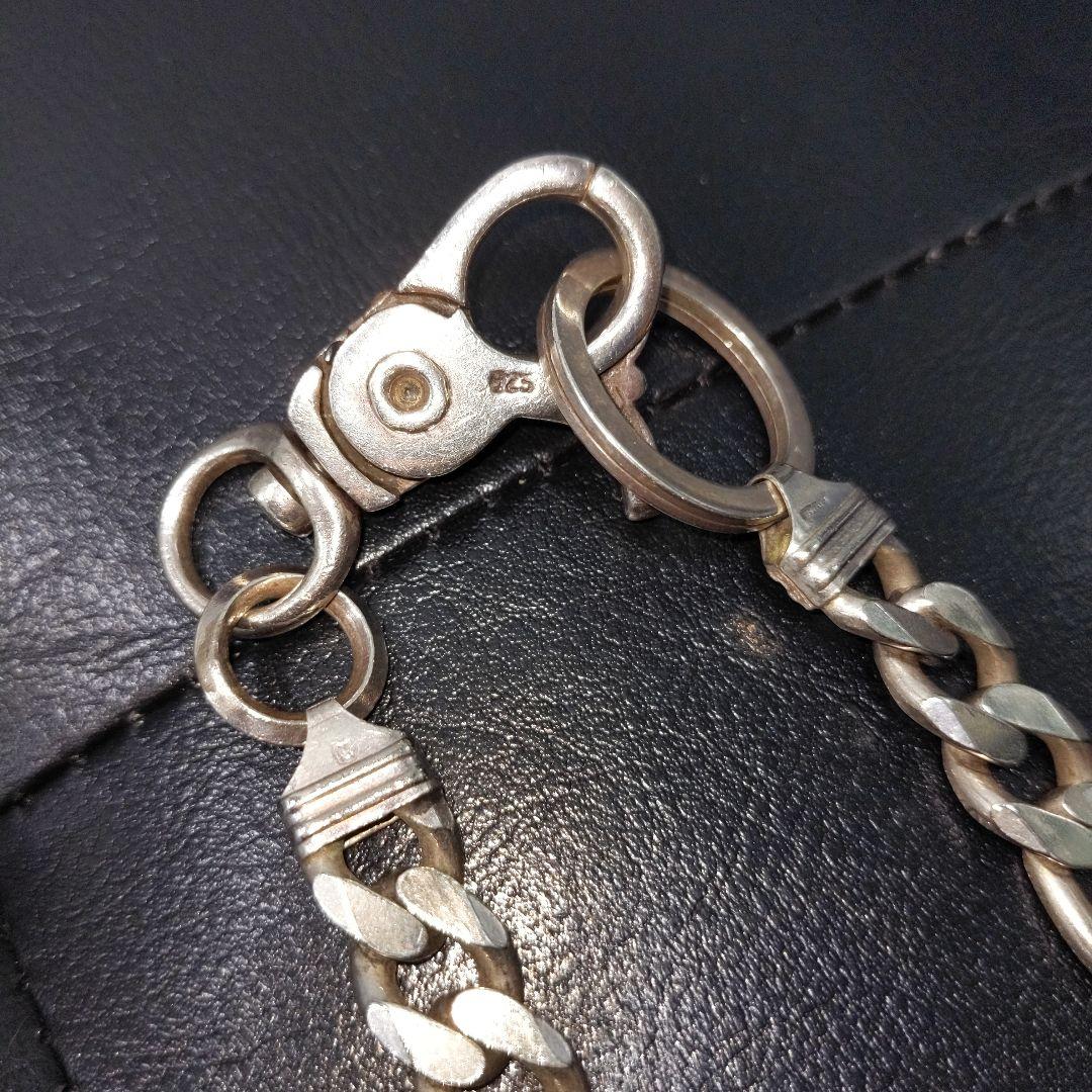 シルバーリンクチェーンウォレットチェーン925刻印