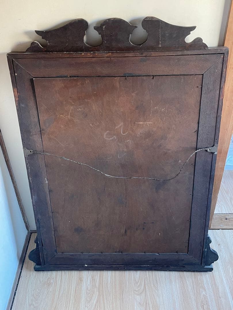 鏡 壁掛け ウォールミラー　アンティーク　木製　ヴィンテージ