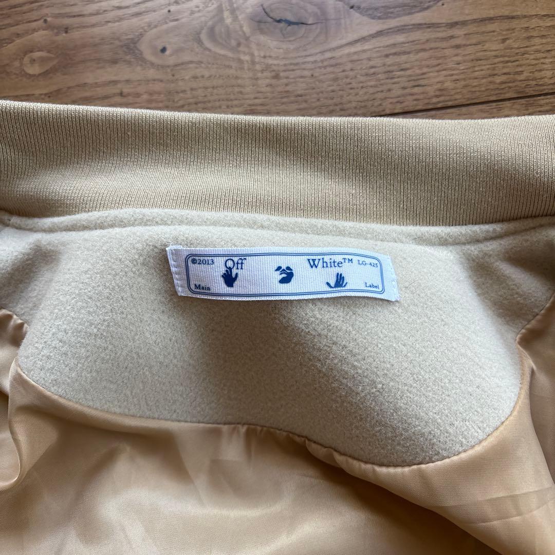 【俺】オフホワイト バーシティジャケット スタジャン