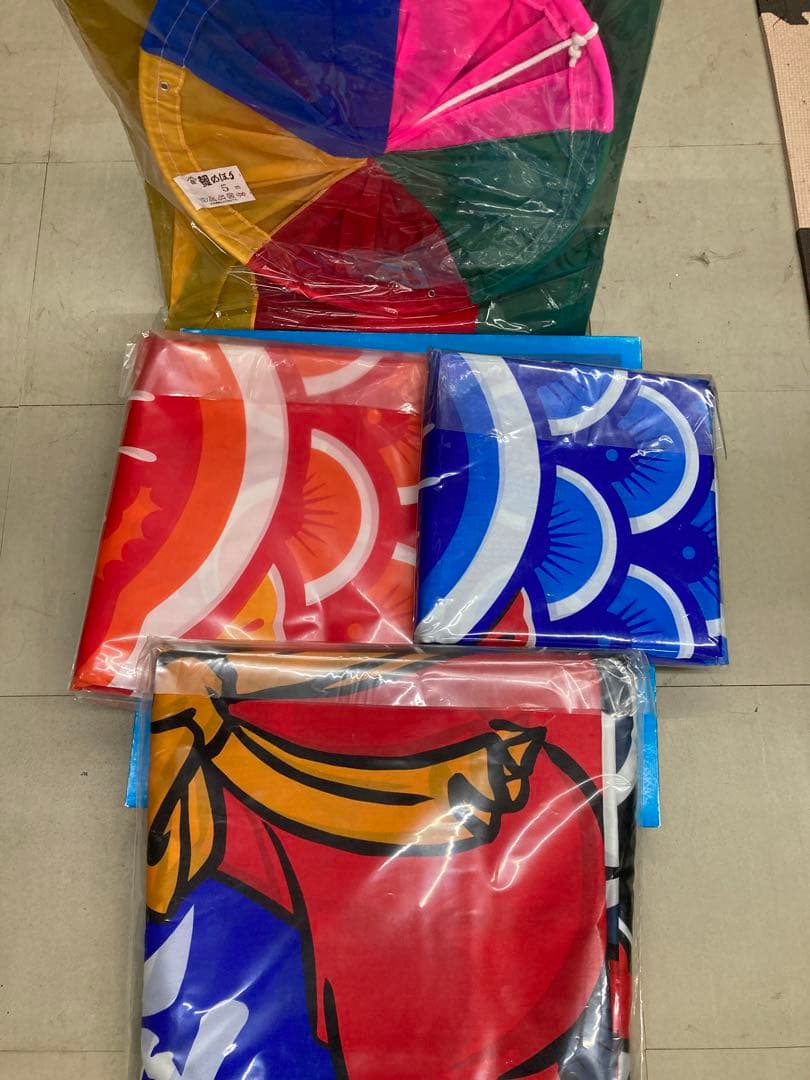 5m金太郎黒鯉、4m赤鯉、3m青鯉、5m吹流し4点セット