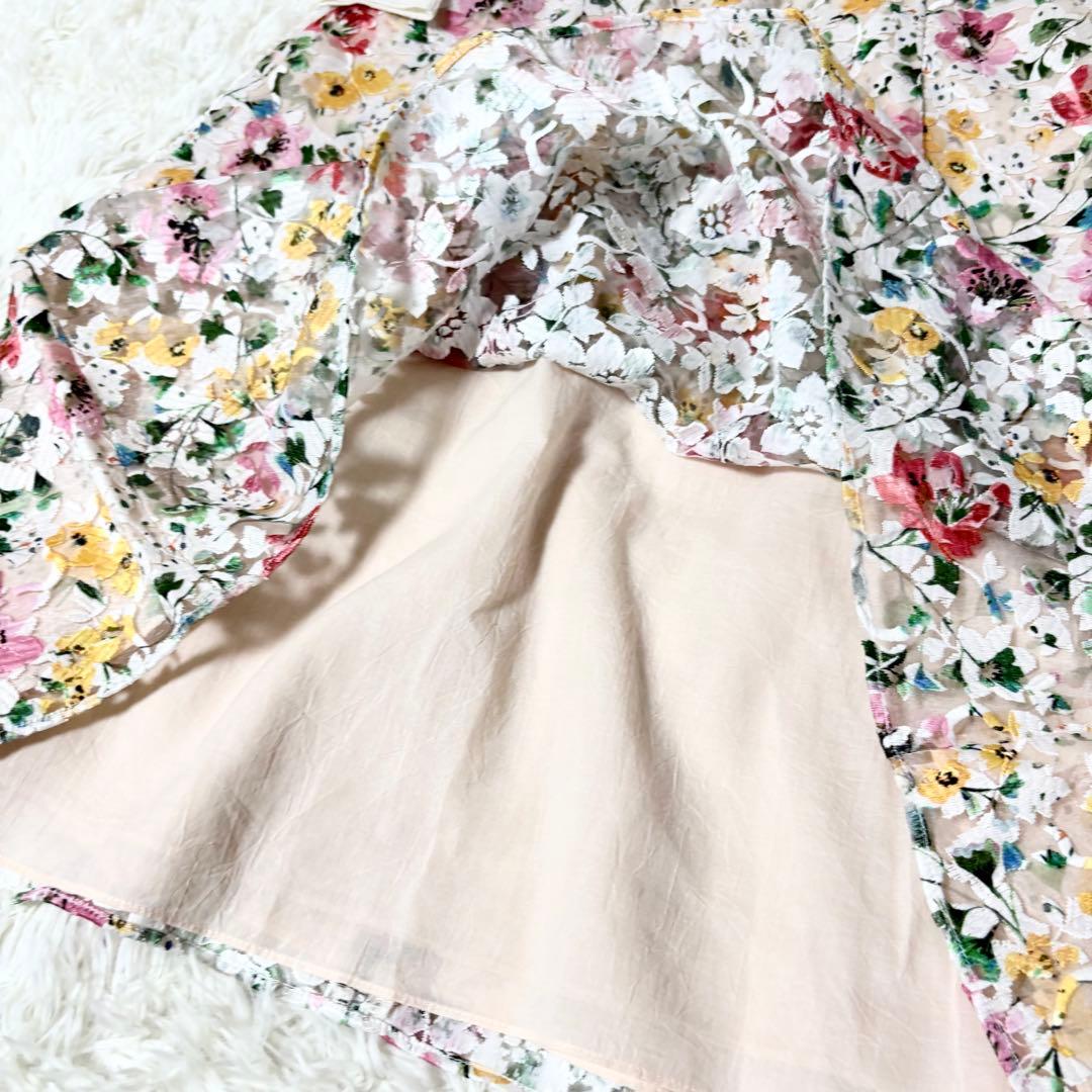 極美品✨トッカ ニットドレス ワンピース＋カーディガン アンサンブル 花刺繍