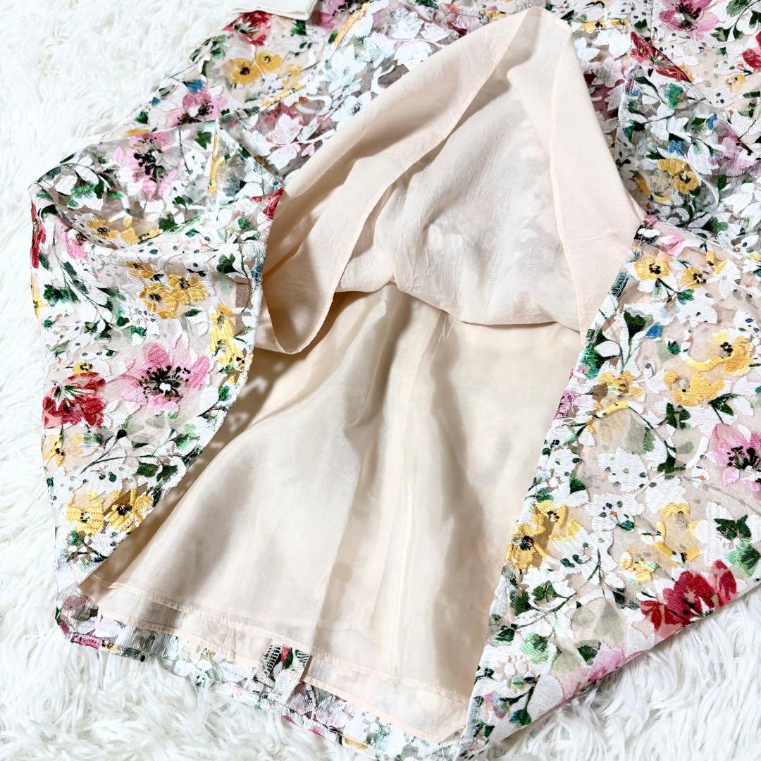 極美品✨トッカ ニットドレス ワンピース＋カーディガン アンサンブル 花刺繍