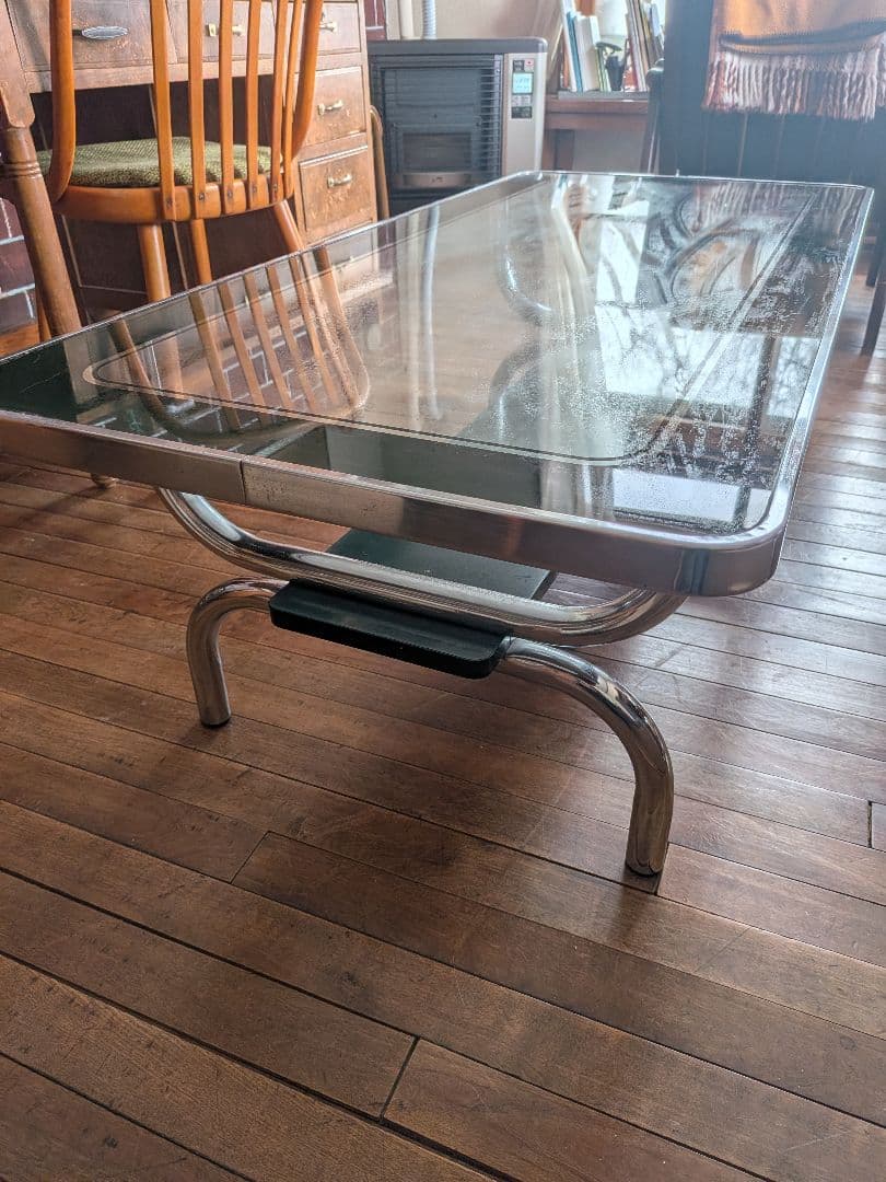ミッドセンチュリー　ガラストップセンターテーブル