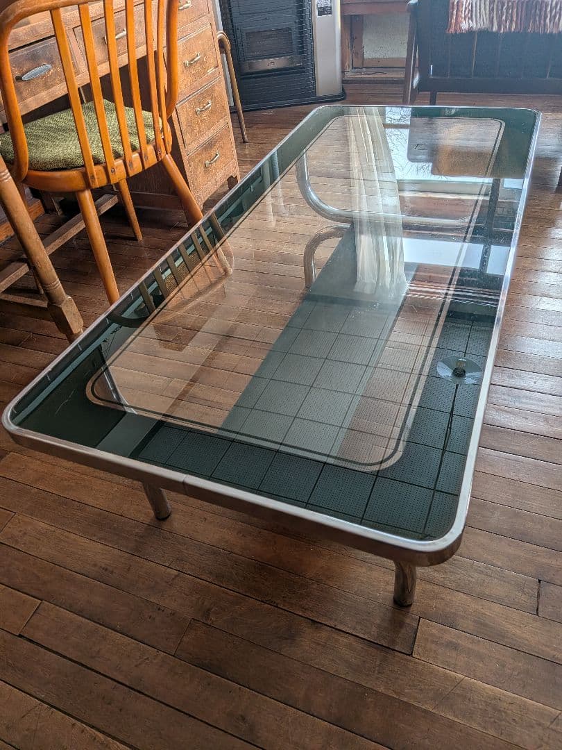 ミッドセンチュリー　ガラストップセンターテーブル