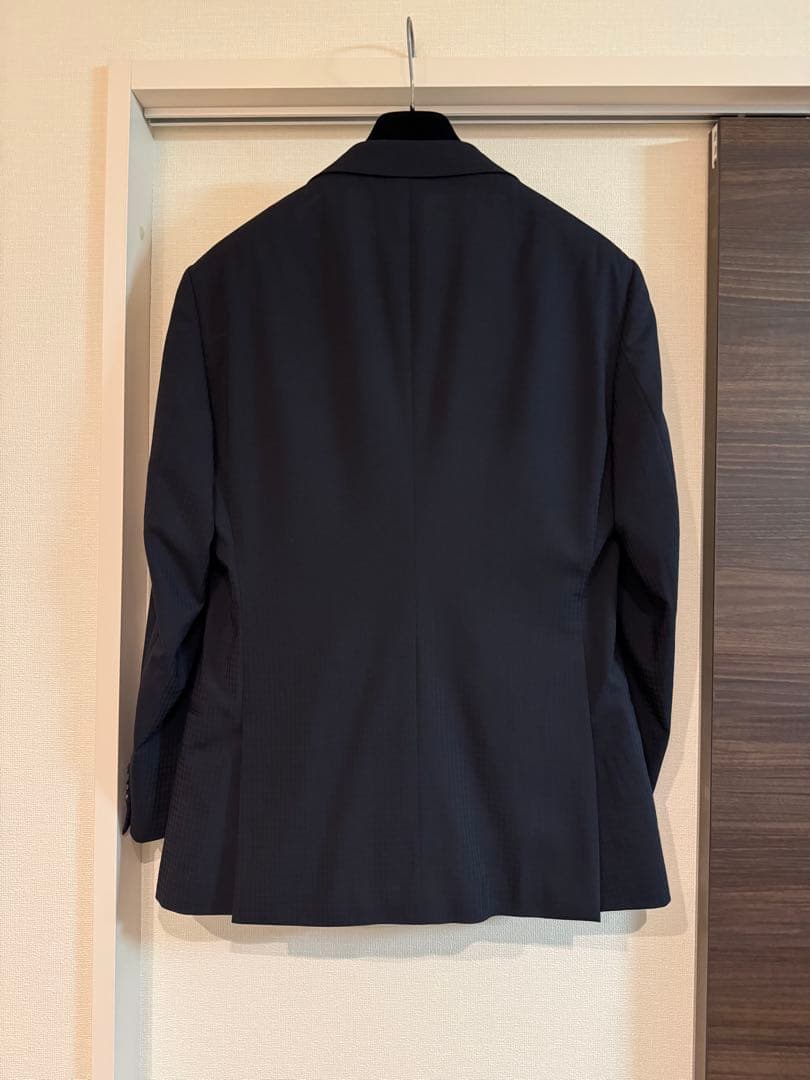 未使用！ジョルジオアルマーニ 48 SOHOライン ピークドラペル濃紺柄