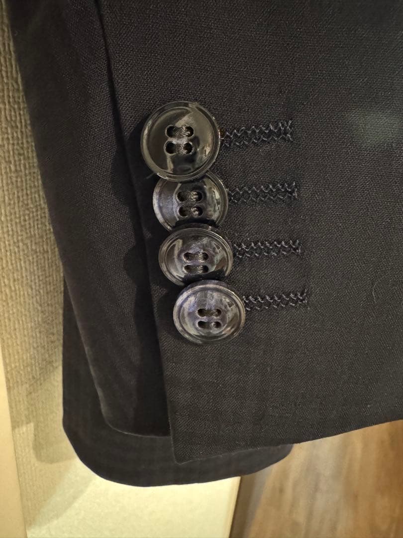 未使用！ジョルジオアルマーニ 48 SOHOライン ピークドラペル濃紺柄