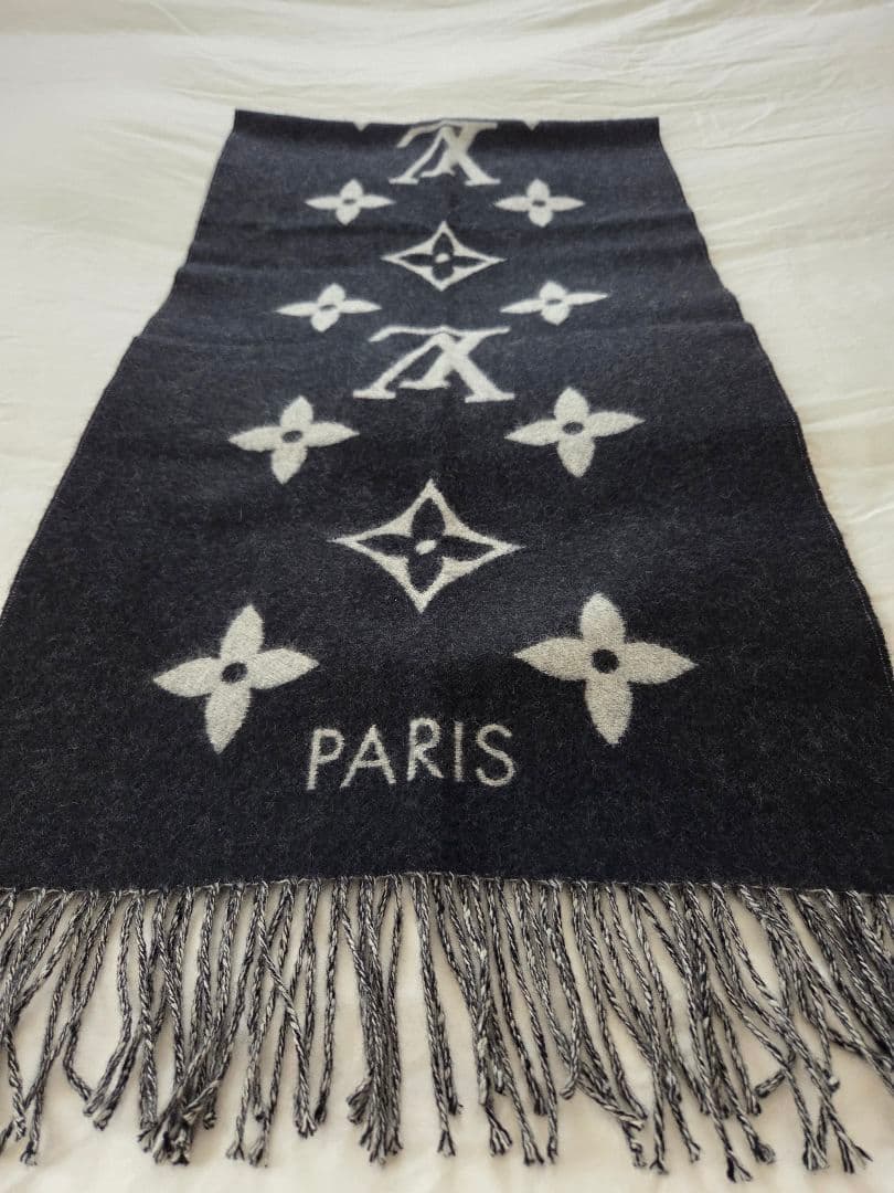 ルイヴィトン マフラー・レイキャビック ブラック×グレー