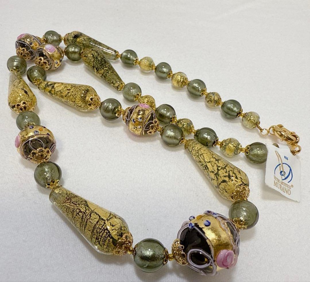 ベネチアン　ムラーノ　ガラス　ネックレス　イタリア製