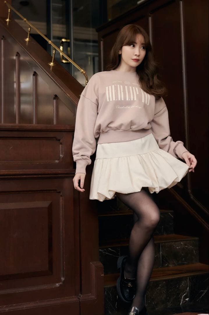 herlipto Bubble Mini Skirt ecru Mサイズ