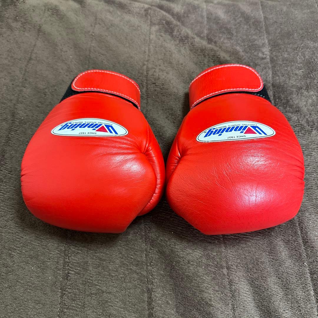 Winning ボクシンググローブ 8oz マジックテープ　赤