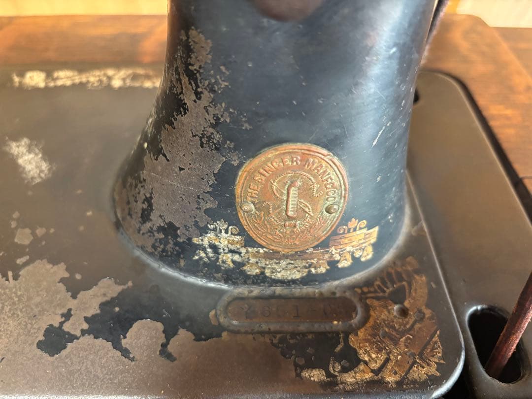 【アンティーク】SINGER シンガー製 足踏みミシンレトロ家具・付属品多数