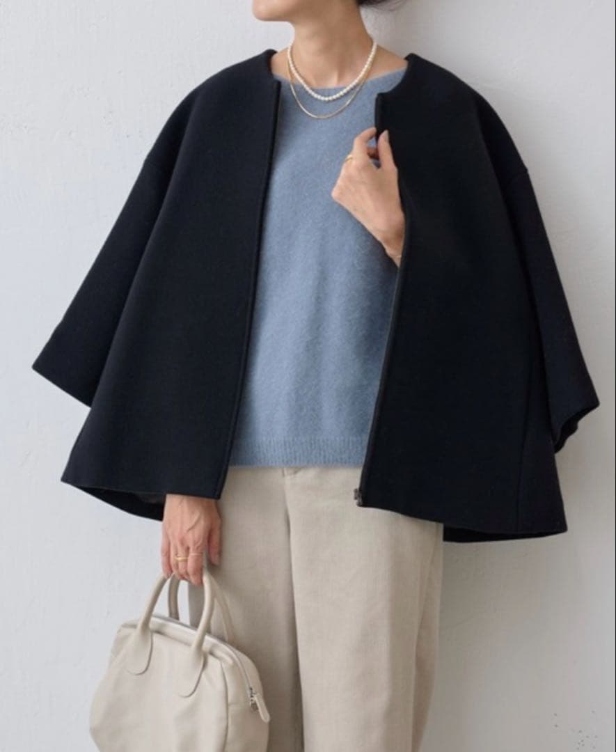 BEARDSLEYウールコート　ブラック