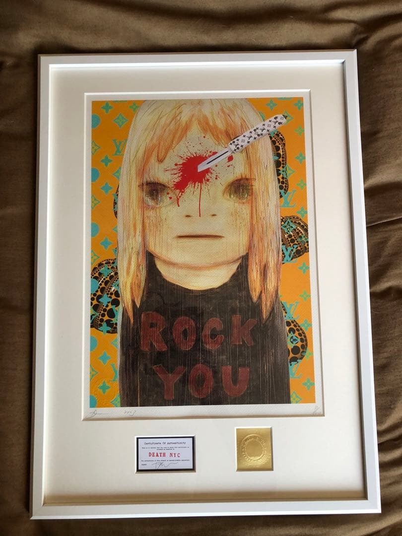 ①マット額装付/DEATHNYC/限定アートポスター/奈良美智/シルクスクリーン