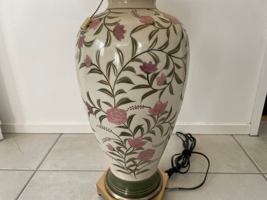 美品 ロイヤル 九谷 薩摩 テーブルスタンド 照明 陶器 モダン 最高級 ライト