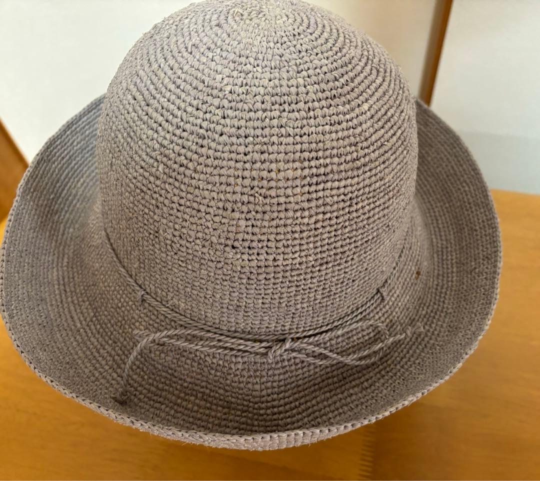 HELEN KAMINSKI グレー 麦わら帽子 保存袋付き